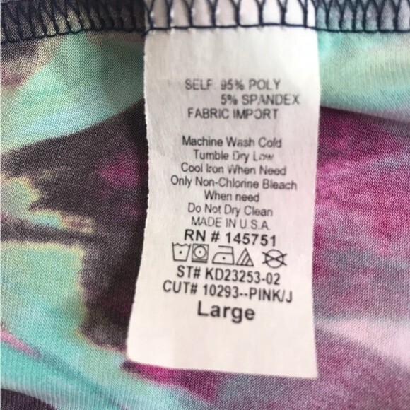 Peach Love California Popover Large Navy Floral Shirttail Dress Women Large - Picture 10 of 11